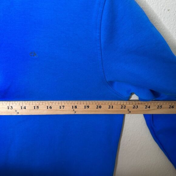 Calvin Klein Sweater Men's Large Blue The Classic Quarter-Zip Pullover Soft - Picture 7 of 8